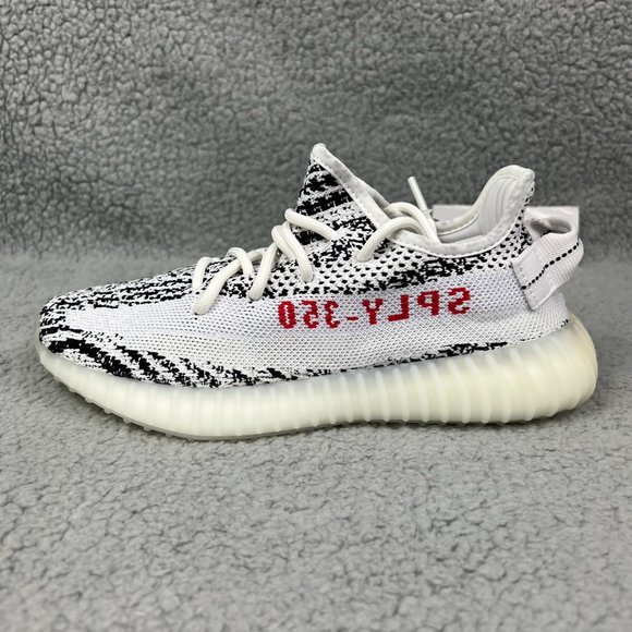 Yeezy Boost 350 V2 Mens 5.5 Shoes White Black Red Zebra Adidas Kanye West 2019 1 - Picture 2 of 12